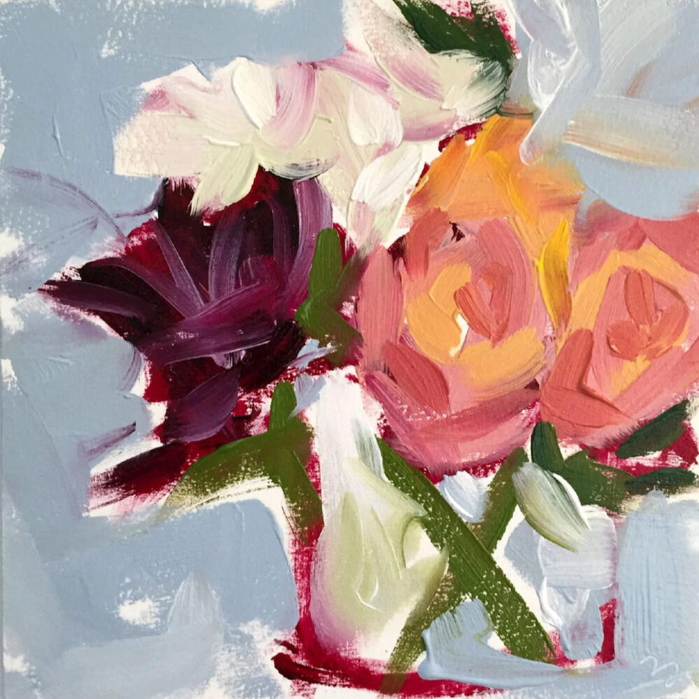Baby Blue - Oil On Art Board 6" x 6" - SOLD